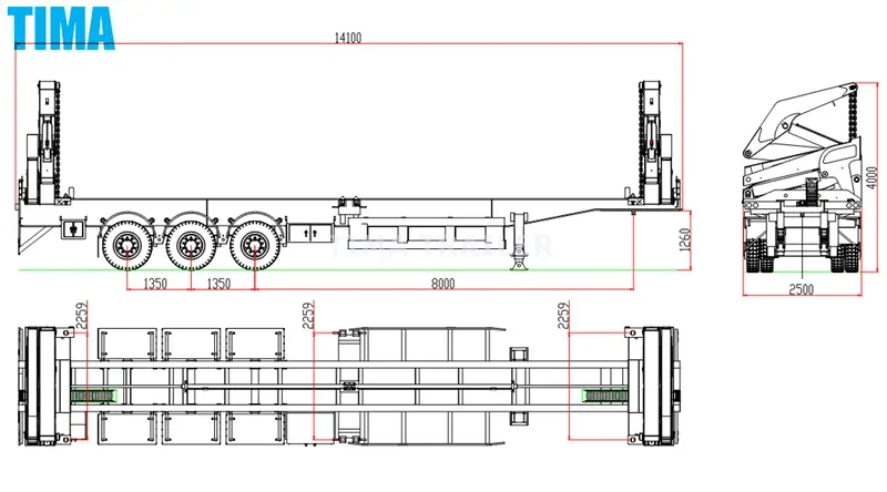 Remorque de chargeur latéral de conteneur pour le port Container Side Loader Trailer For Port