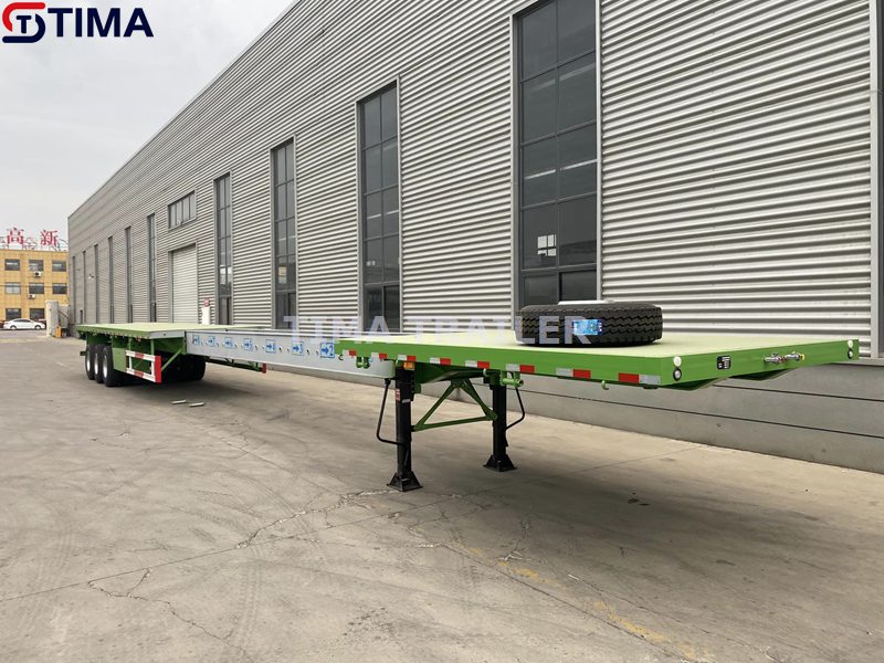 remorque à plateau extensible extendable cargo flatbed trailer