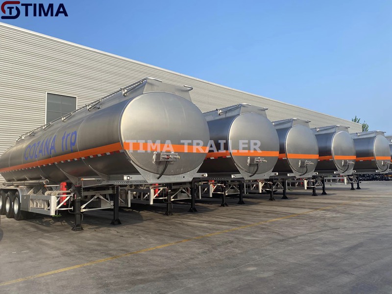 remorque pétrolière en alliage d'aluminium aluminum alloy oil tanker trailer
