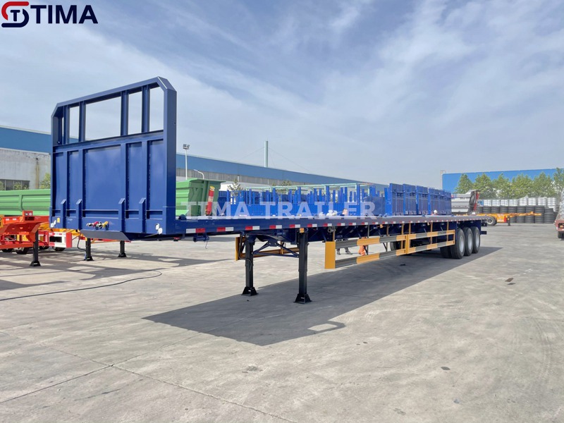 Remorque plateau 3 essieux 3 axles flatbed trailer