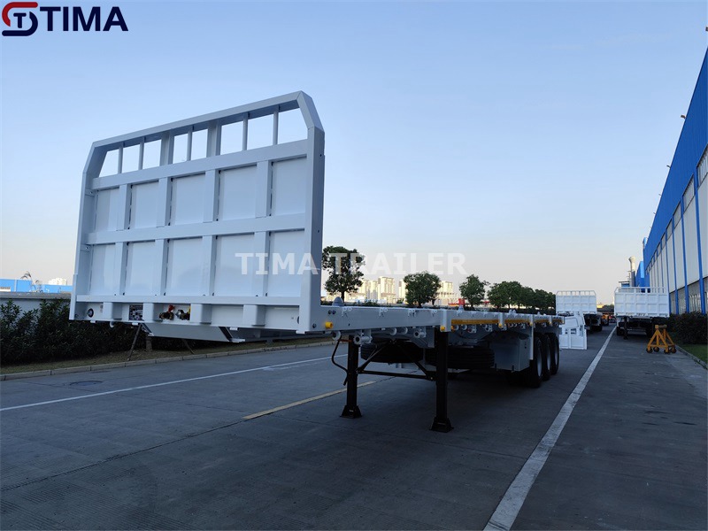remorque plateau à trois essieux tri-axle flatbed trailer