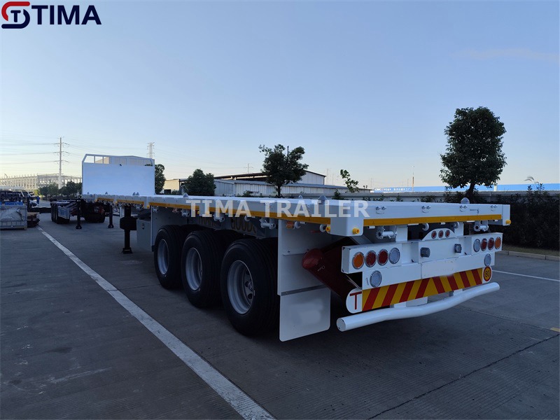 remorque plateau à trois essieux tri-axle flatbed trailer