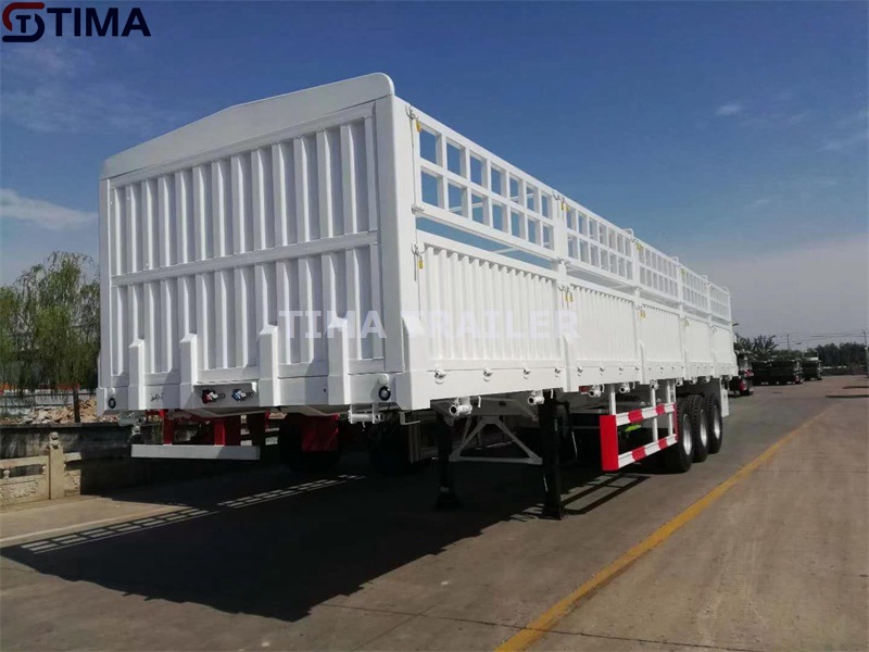 3 المحور 70 طن سياج البضائع مقطورة 3 Axle 70 Tons Fence Cargo Trailer