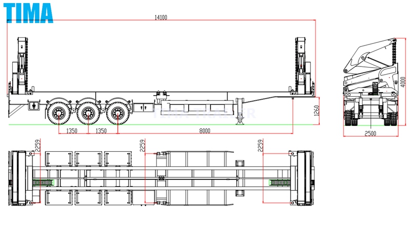 مقطورة محمل جانب الحاوية للميناء Container Side Loader Trailer For Port