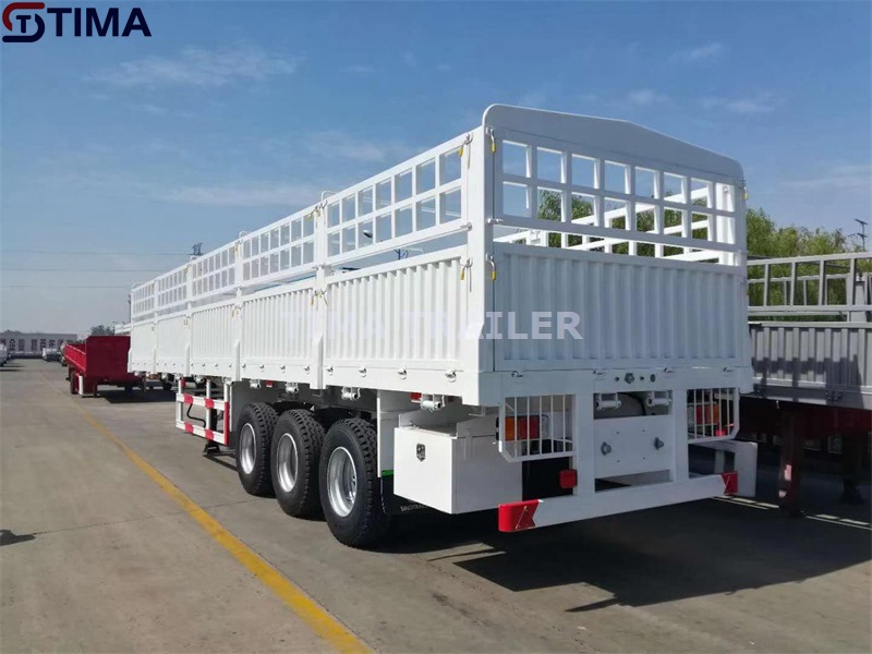 3 المحور 70 طن سياج البضائع مقطورة 3 Axle 70 Tons Fence Cargo Trailer