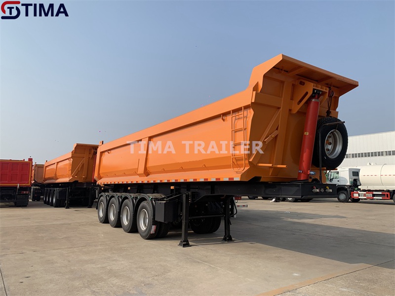 Reboque basculante de 4 eixos em forma de U 4 Axle U Shape Bucket Tipper Trailer